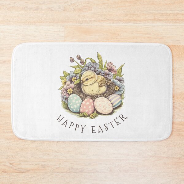 Item preview, Happy Easter Cute Chick Easter Eggs Floral Retro designed and sold by SecretDicer.