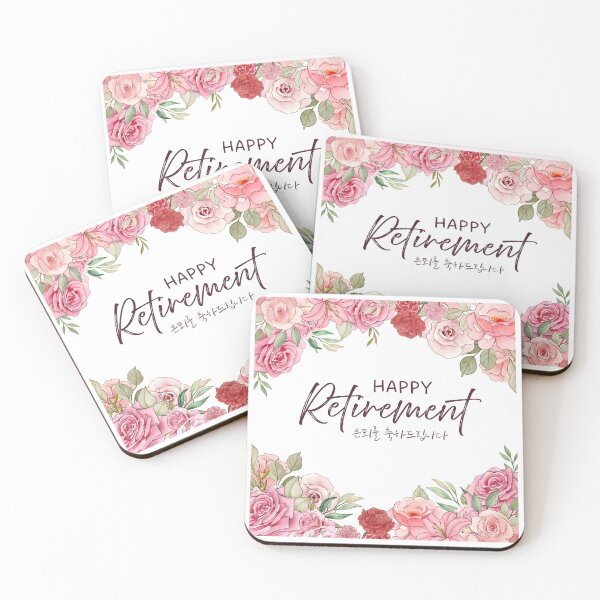 Item preview, Happy Retirement Korean Floral Greeting  designed and sold by HowToCanadian.