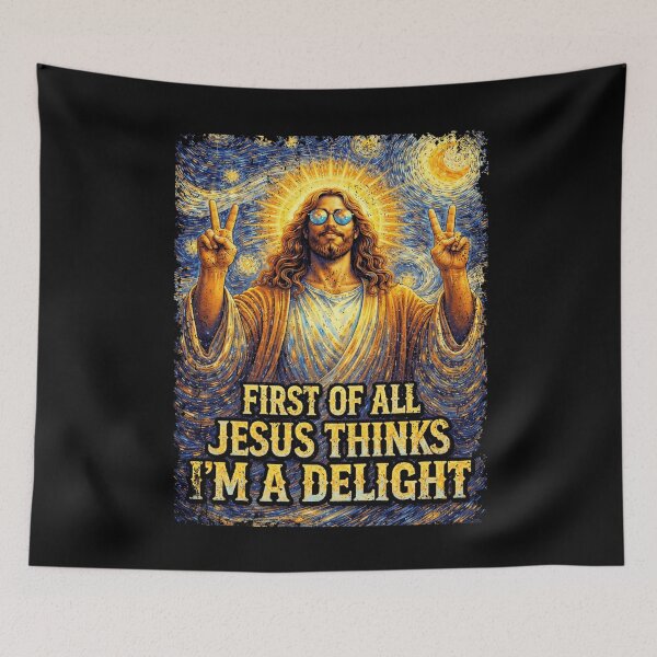 Item preview, Vintage Retro First of All Jesus Thinks I'm A Delight Funny Christian Faith Humor designed and sold by Ortigzitoun.
