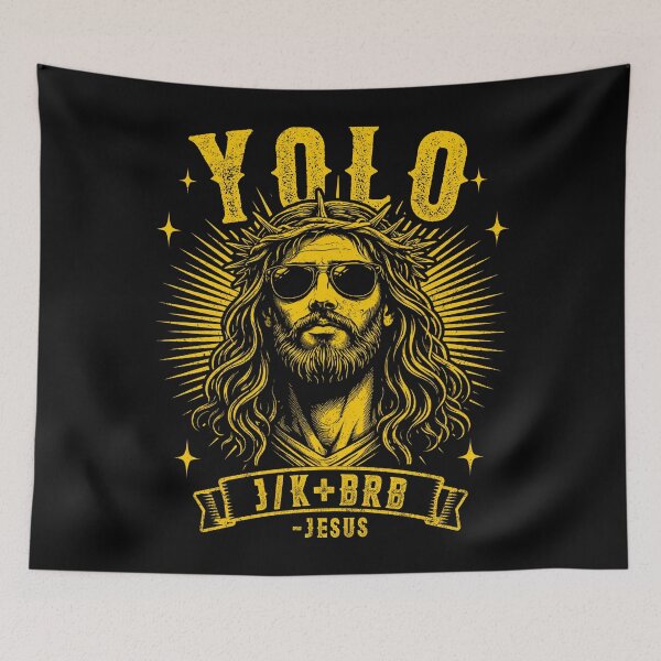 Item preview, YOLO LOL JK BRB Jesus Faith Easter Resurrection Funny Jesus Gear designed and sold by Patchina.