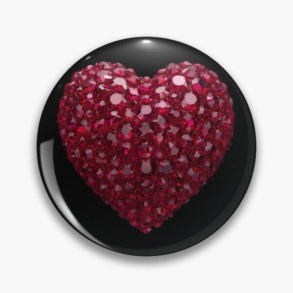 Item preview, 3D Ruby Red Rhinestone Heart Sticker - Pigeon Blood Red Crystals, Precision-Cut Faceted Gems, Glowing Fluorescence Effect, Domed Glossy Finish designed and sold by meetart15.