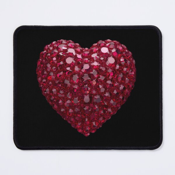 Item preview, 3D Ruby Red Rhinestone Heart Sticker - Pigeon Blood Red Crystals, Precision-Cut Faceted Gems, Glowing Fluorescence Effect, Domed Glossy Finish designed and sold by meetart15.