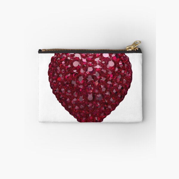 Item preview, 3D Ruby Red Rhinestone Heart Sticker - Pigeon Blood Red Crystals, Precision-Cut Faceted Gems, Glowing Fluorescence Effect, Domed Glossy Finish designed and sold by meetart15.