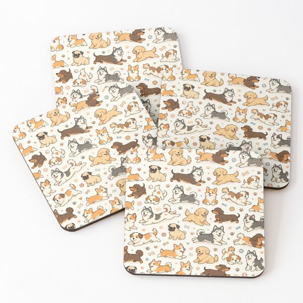 Item preview, Adorable Dog Breeds Pattern | Seamless Cute Puppy Design | Modern Aesthetic Pet Print designed and sold by OpenDreamArts.