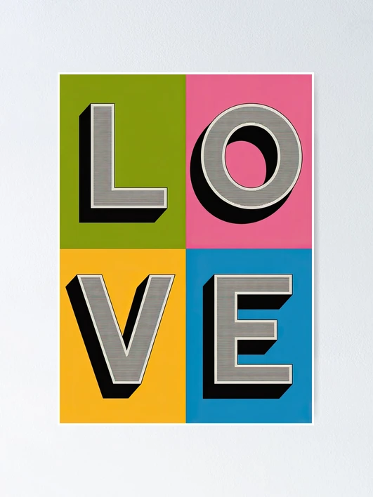 LOVE Pop Art Retro Graphic Design