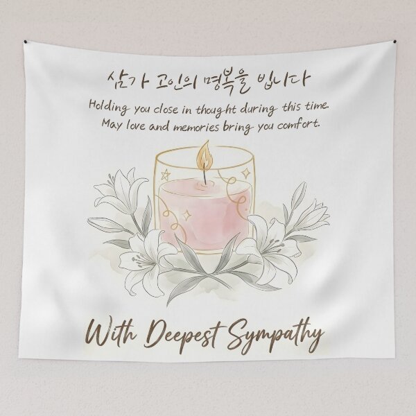 Item preview, With Sympathy Korean Floral Greeting  designed and sold by HowToCanadian.