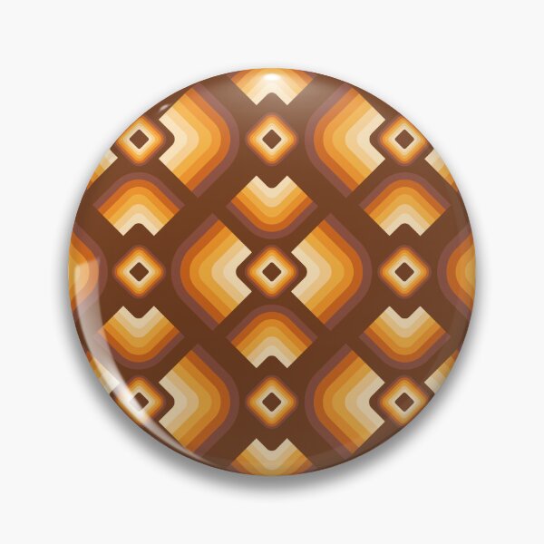 Item preview, Mid Century Modern Retro Geometric Pattern – 70s Diamond - Brown and orange designed and sold by JMgraphic.