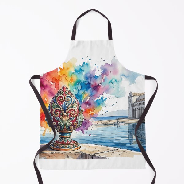 Item preview, An artistic watercolor and ink illustration capturing the essence of Trani designed and sold by PEUCETA-BA.