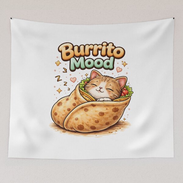 Item preview, Burrito Mood Kawaii Sleeping Purrito Cat. designed and sold by Mr Lee.