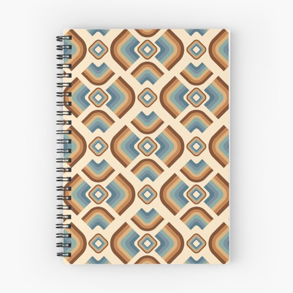 Item preview, Mid Century Modern Retro Geometric Pattern – 70s Diamond - Brown, teal blue an beige designed and sold by JMgraphic.