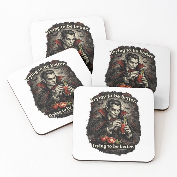 Item preview, Trying To Be Better - Funny Vegan Vampire Tomato Juice designed and sold by Wild Hare.