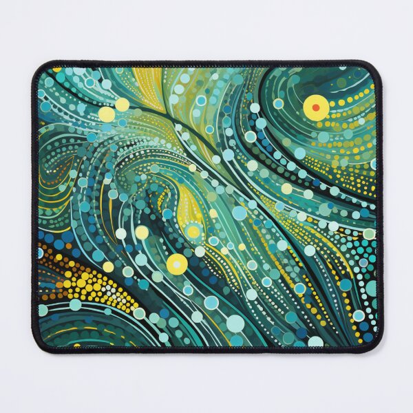 Item preview, Aboriginal Inspired Dot Art - With Teal Waves designed and sold by GrinGalore.