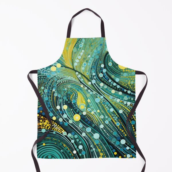 Item preview, Aboriginal Inspired Dot Art - With Teal Waves designed and sold by GrinGalore.