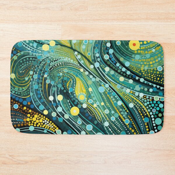 Item preview, Aboriginal Inspired Dot Art - With Teal Waves designed and sold by GrinGalore.