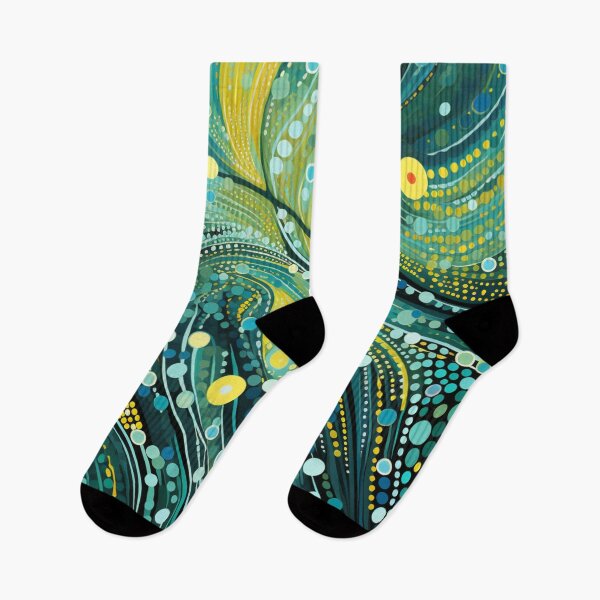 Item preview, Aboriginal Inspired Dot Art - With Teal Waves designed and sold by GrinGalore.