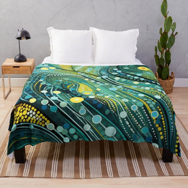 Item preview, Aboriginal Inspired Dot Art - With Teal Waves designed and sold by GrinGalore.