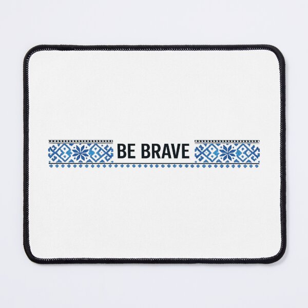 Item preview, Be Brave – Ukrainian Embroidery Minimalist Design, Blue Yellow Ethnic Pattern Shirt designed and sold by IrynaLineArt.