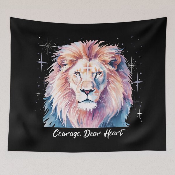 Item preview, Courage Dear Heart Watercolor Lion Lion of Judah Christian Faith Inspirational designed and sold by ObukiLantara.