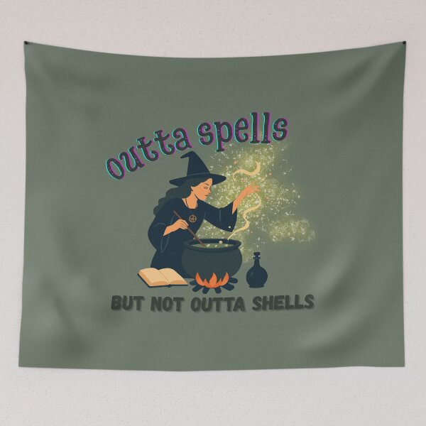 Item preview, outta spells but not outta shells designed and sold by TrueFeminine.