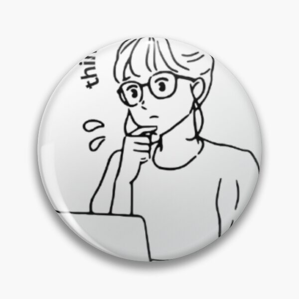Item preview, Overthinking Girl Aesthetic Line Art | Introvert Thinker Laptop Illustration | Minimalist Mental Health Design designed and sold by SOLIORA  ATELIER.