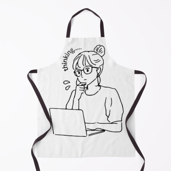 Item preview, Overthinking Girl Aesthetic Line Art | Introvert Thinker Laptop Illustration | Minimalist Mental Health Design designed and sold by SOLIORA  ATELIER.