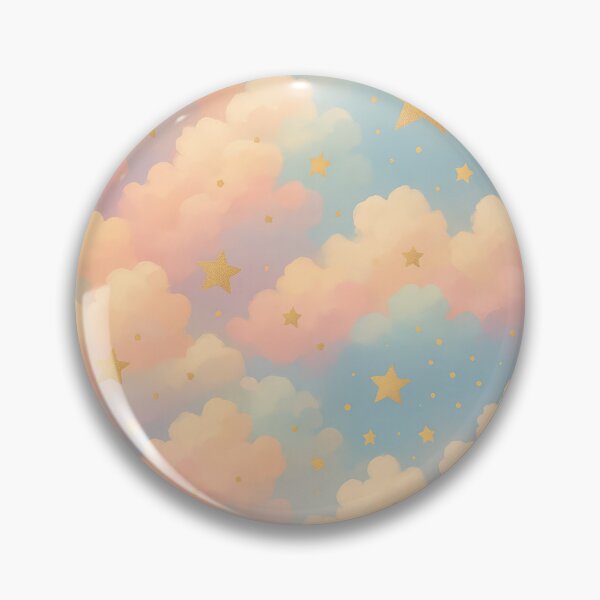 Item preview, Dreamy Pastel Clouds with Golden Stars designed and sold by Kritiveemporio.