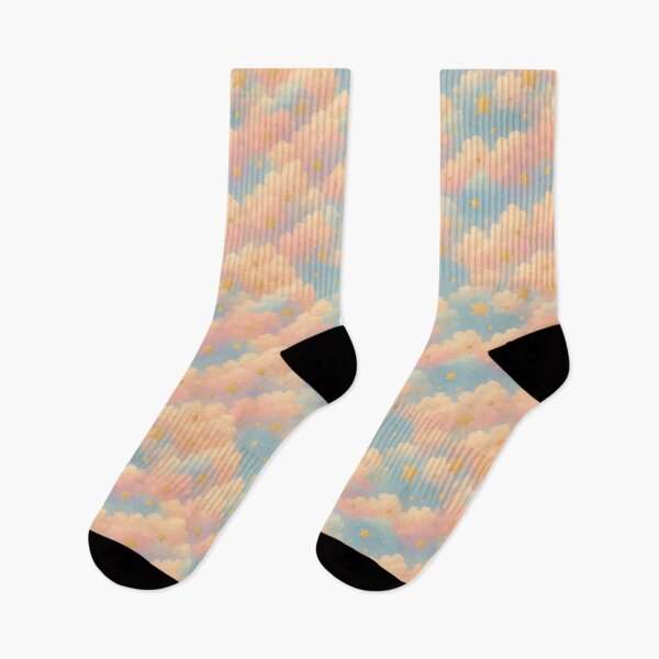 Item preview, Dreamy Pastel Clouds with Golden Stars designed and sold by Kritiveemporio.