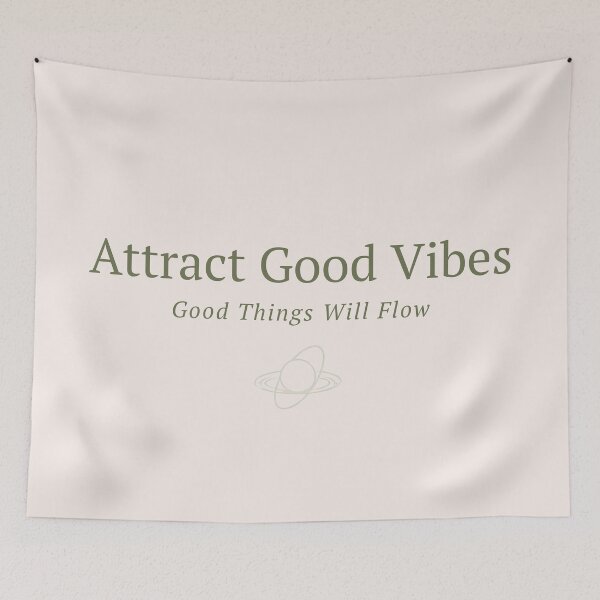 Item preview, Energy Flows Design | Good Vibes Manifestation Quote Sticker designed and sold by CosmicQuietLab.