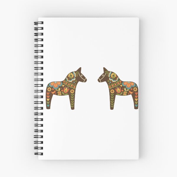 Item preview, Brown Dala Horse Pair – Scandinavian Folk Art Fusion by heidiannemorris © designed and sold by FOLK ART FUSION.