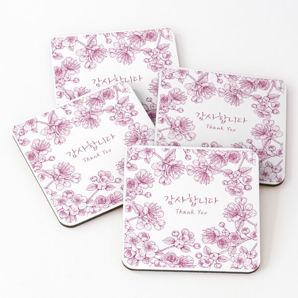 Item preview, Thank You Korean Floral Greeting  designed and sold by HowToCanadian.