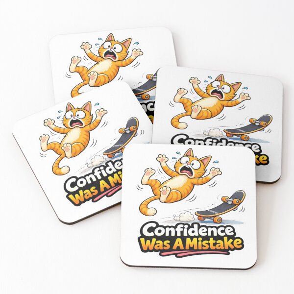 Item preview, Funny Cat Skateboard Fail – Confidence Was A Mistake Meme designed and sold by Gentlestate.