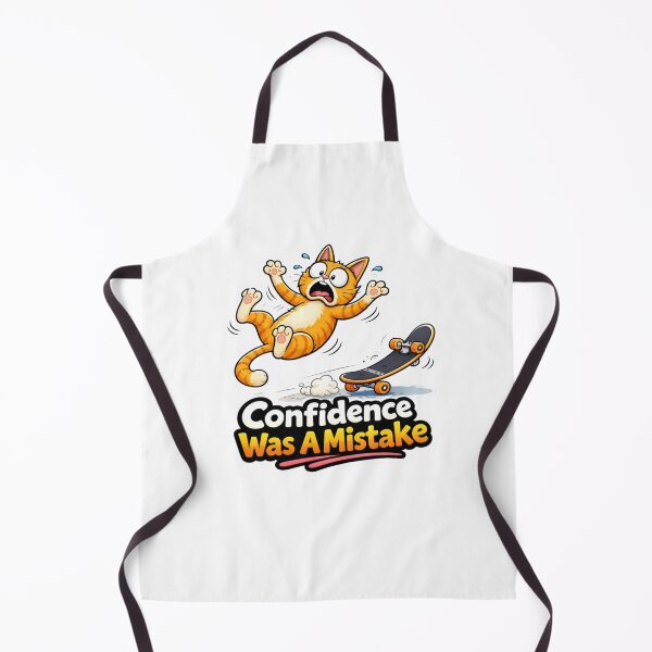 Item preview, Funny Cat Skateboard Fail – Confidence Was A Mistake Meme designed and sold by Gentlestate.