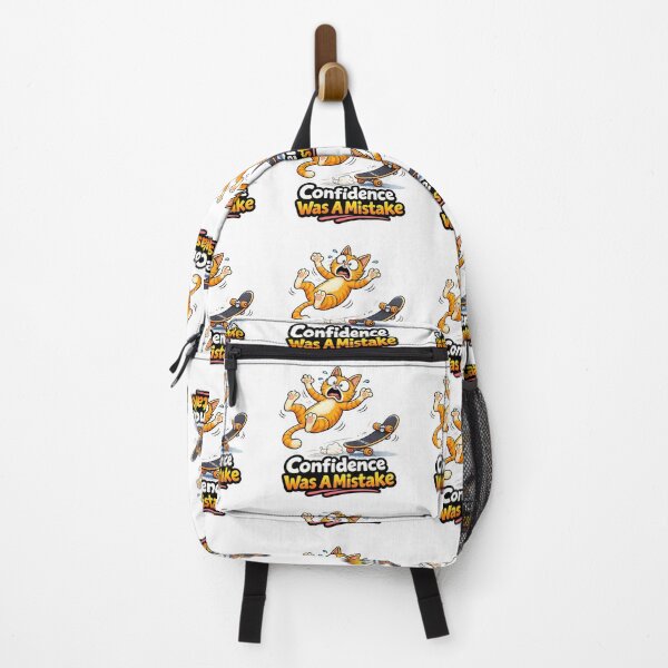 Item preview, Funny Cat Skateboard Fail – Confidence Was A Mistake Meme designed and sold by Gentlestate.