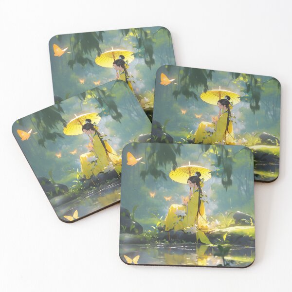 Item preview, “Dreamy Forest Girl with Butterflies – Peaceful Aesthetic Artwork” designed and sold by PrintsGateWay.