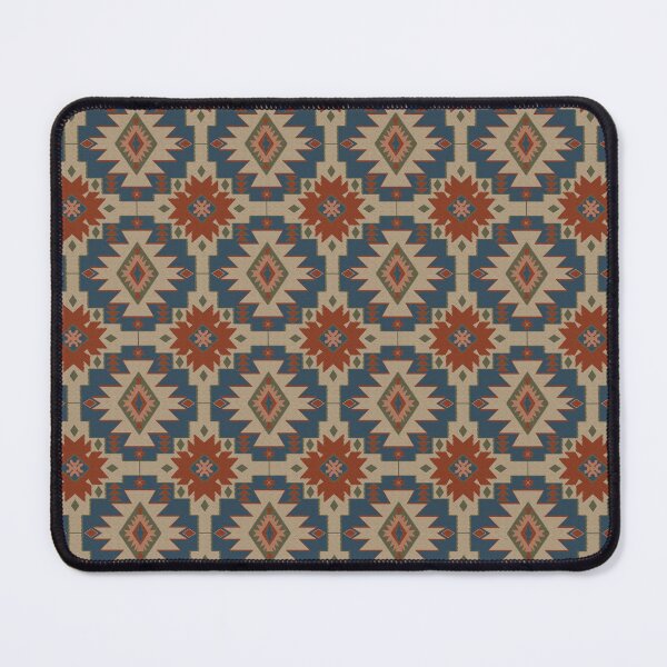 Item preview, Southwestern Starburst Geometry in Earth Tones Red Beige and Blue designed and sold by NoemiMarozsan.