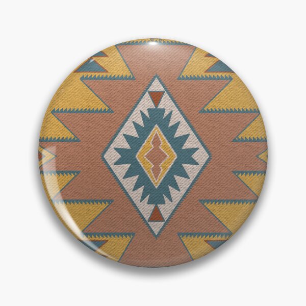 Item preview, Vibrant Southwestern Geometric Pattern Mustard Teal and Rust Earth Tone  designed and sold by NoemiMarozsan.