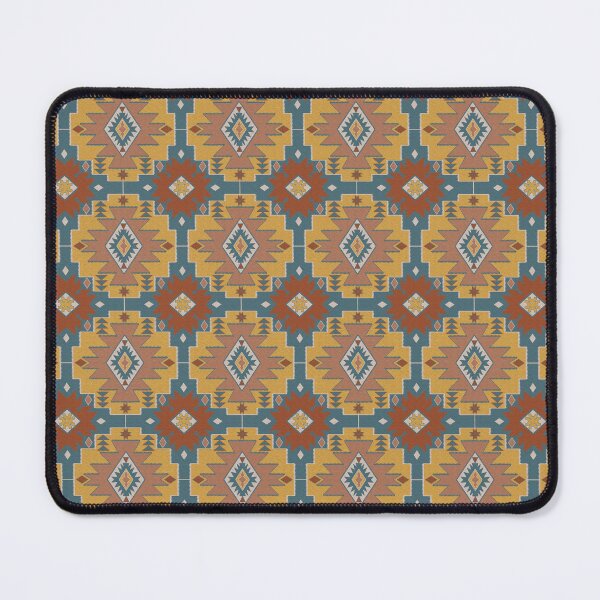 Item preview, Vibrant Southwestern Geometric Pattern Mustard Teal and Rust Earth Tone designed and sold by NoemiMarozsan.