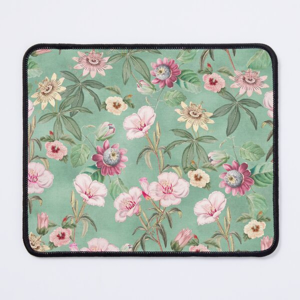 Item preview, Vintage Passiflora and Hibiscus tropical flowers designed and sold by Bloomery Decor.