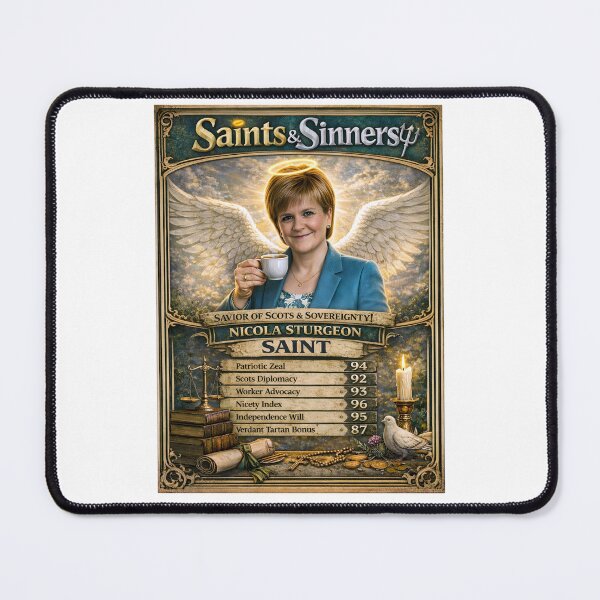 Item preview, Funny Nicola Sturgeon Saint Parody, SNP, Scottish Politics designed and sold by Shoot-The-Moon.