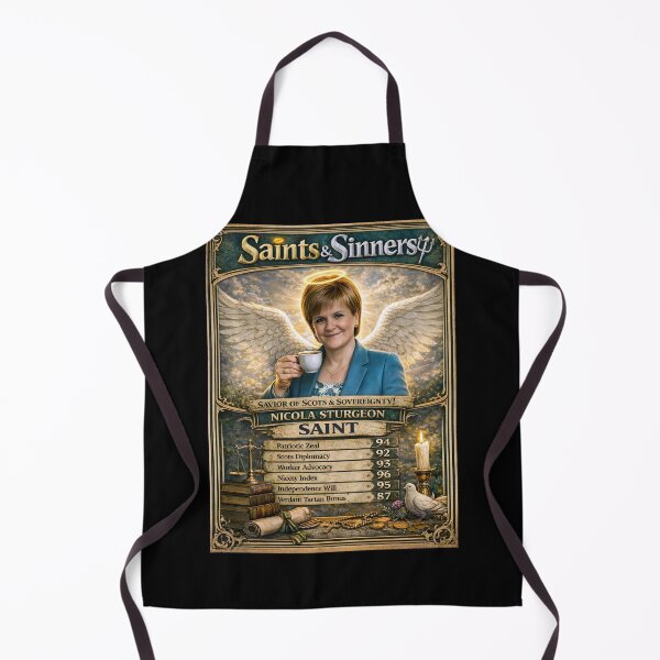 Item preview, Funny Nicola Sturgeon Saint Parody, SNP, Scottish Politics designed and sold by Shoot-The-Moon.
