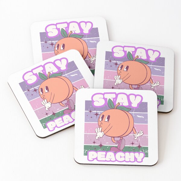 Item preview, Stay Peachy Cute Peach Retro Aesthetic T-Shirt designed and sold by ThreadThatSpeak.