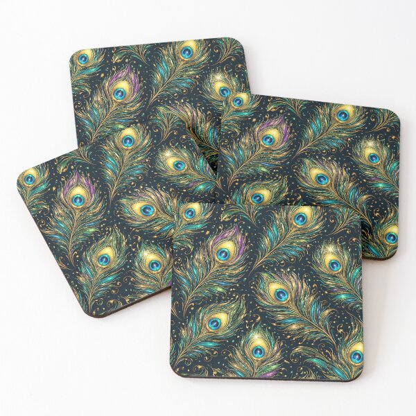 Item preview, Gold Peacock Feather Pattern | Rich Ornamental Seamless Design designed and sold by OpenDreamArts.