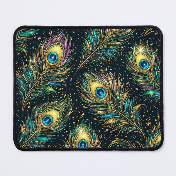 Item preview, Gold Peacock Feather Pattern | Rich Ornamental Seamless Design designed and sold by OpenDreamArts.