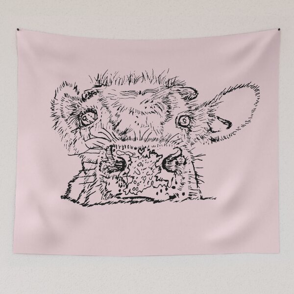 Item preview, Dairy Cow - Peekamoo - (#EED4D9) designed and sold by The Stippler Process.