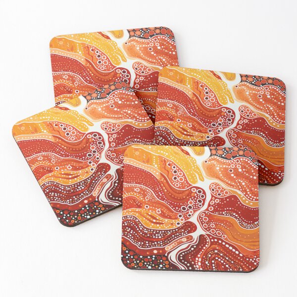 Item preview, Aboriginal Inspired Dot Art - Lava River Streams designed and sold by GrinGalore.