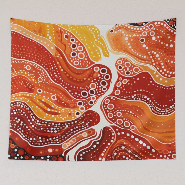 Item preview, Aboriginal Inspired Dot Art - Lava River Streams designed and sold by GrinGalore.
