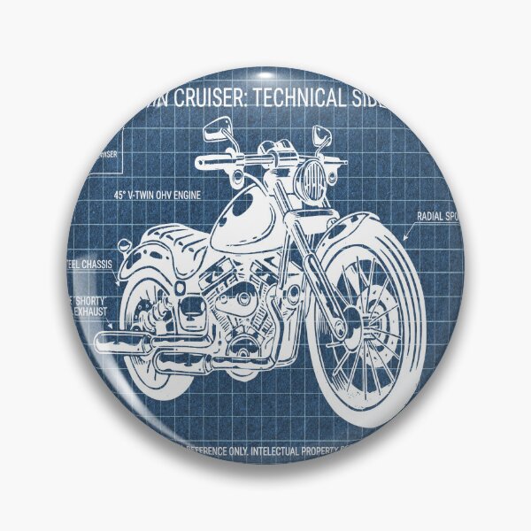 Item preview, Vintage V-Twin Motorcycle Technical Blueprint - Heritage Edition designed and sold by byRocco.