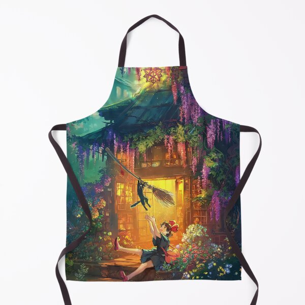 Item preview, Cute kawaii art girl [[kiki's]] go -%[ghiblis]%- flying aways with cat designed and sold by Wenddys.