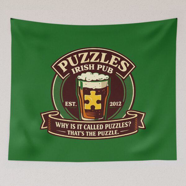 Artikelvorschau, Puzzles Irish Pub Vintage Beer Logo entworfen und verkauft von agearb.