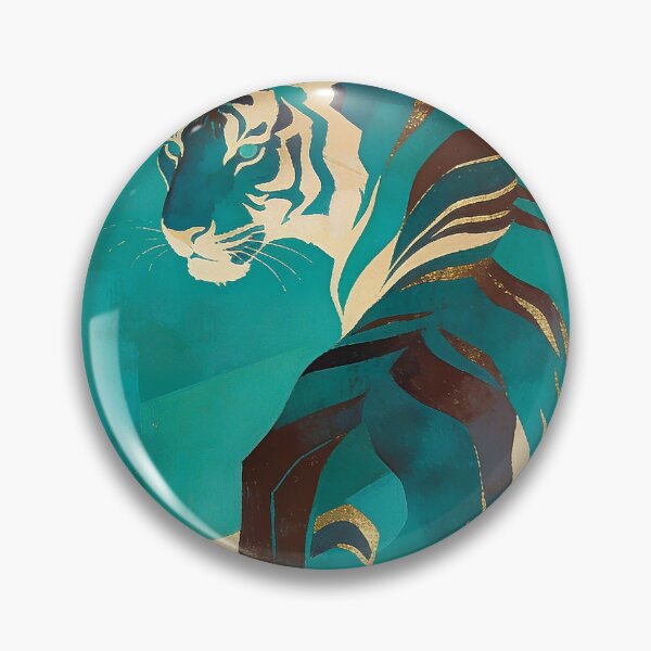 Item preview, Stylized tiger in turquoise designed and sold by paulrommer.